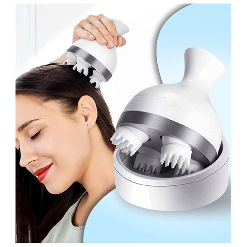 Massageador Portátil Cabeça E Pescoço Shiatsu Usb Com 2 Velocidades Branco - 2