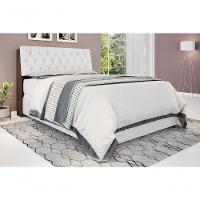 Cabeceira Box Casal 1,38 Isis Malbec Com Capitonê Branco - Framar Móveis - 1