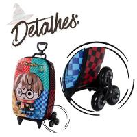 Mala Viagem Infantil Harry Potter Casas Hogwarts 3d Com Rodinhas Leve E Forte - 3