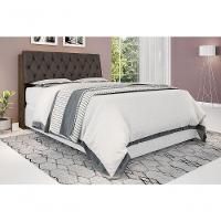 Cabeceira Box Casal 1,38 Isis Malbec Com Capitonê Marrom - Framar Móveis - 1