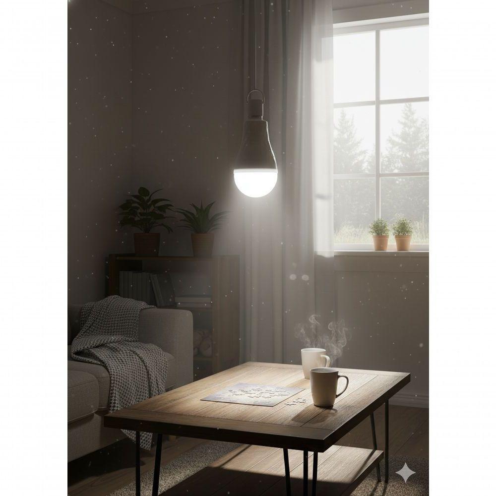 Lâmpada De Emergência Led Inteligente 20w – Iluminação Automática E Recarregável Para Quedas De Energia - 4