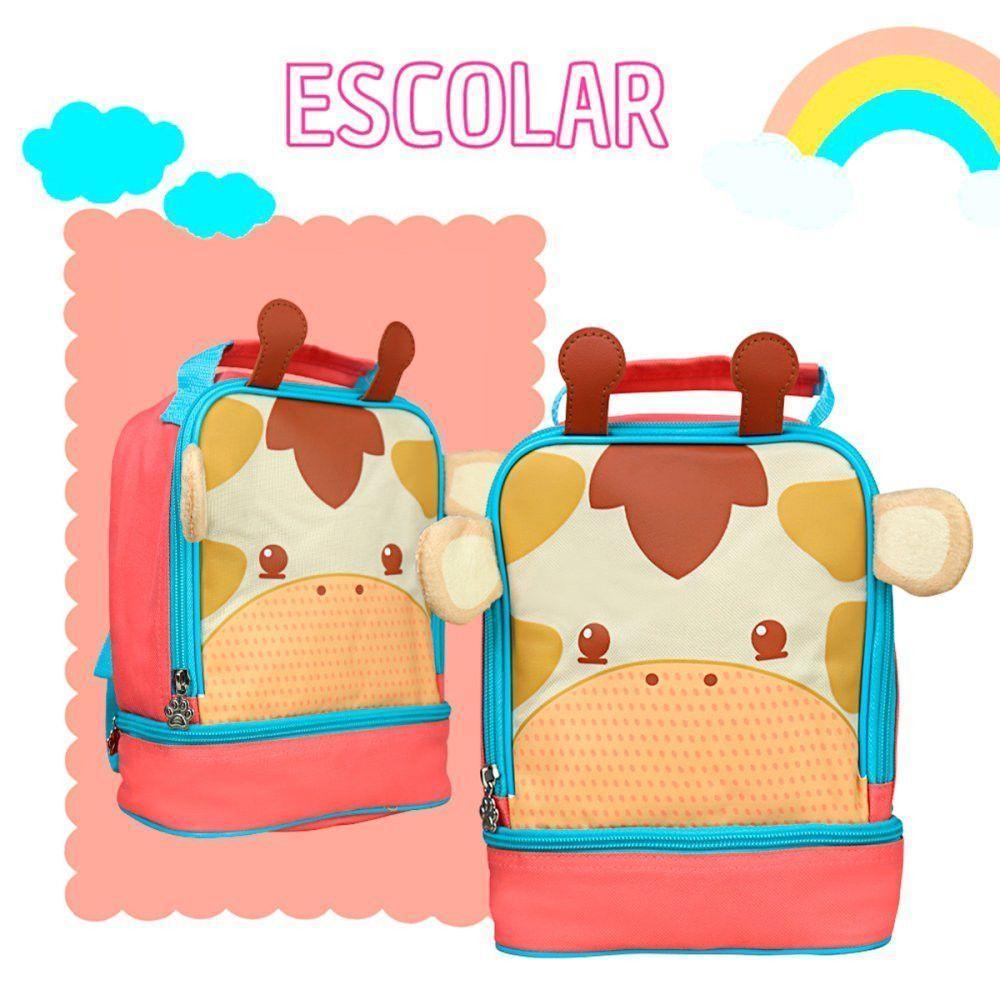 Lancheira Térmica Escolar Infantil Para Criança Lanchar Com Alça Girafinha - 4