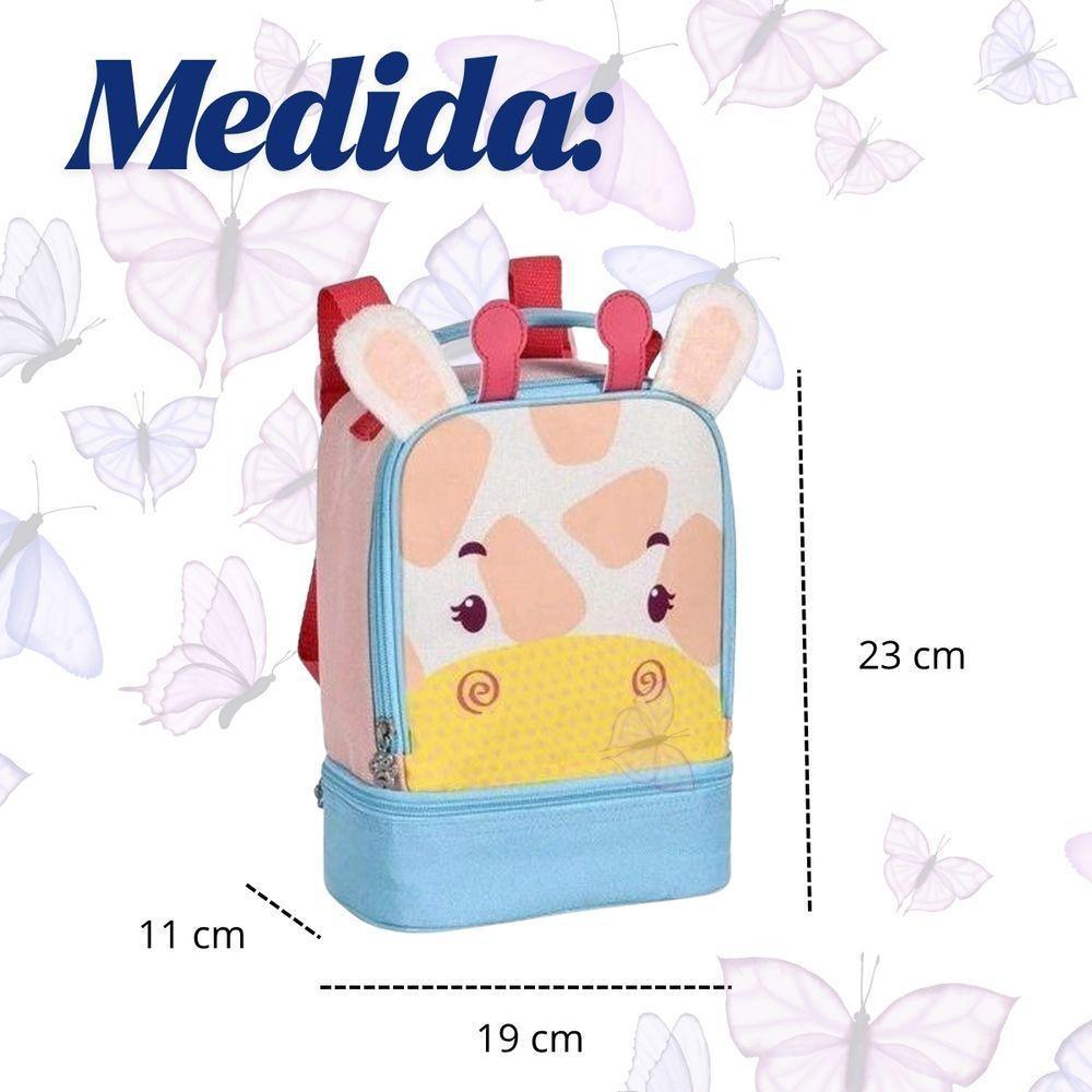 Kit Mochila Infantil Escolar Passeio Costas Girafa + Lancheira Térmica Girafa - 2