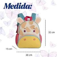 Kit Mochila Infantil Escolar Passeio Costas Girafa + Lancheira Térmica Girafa - 3