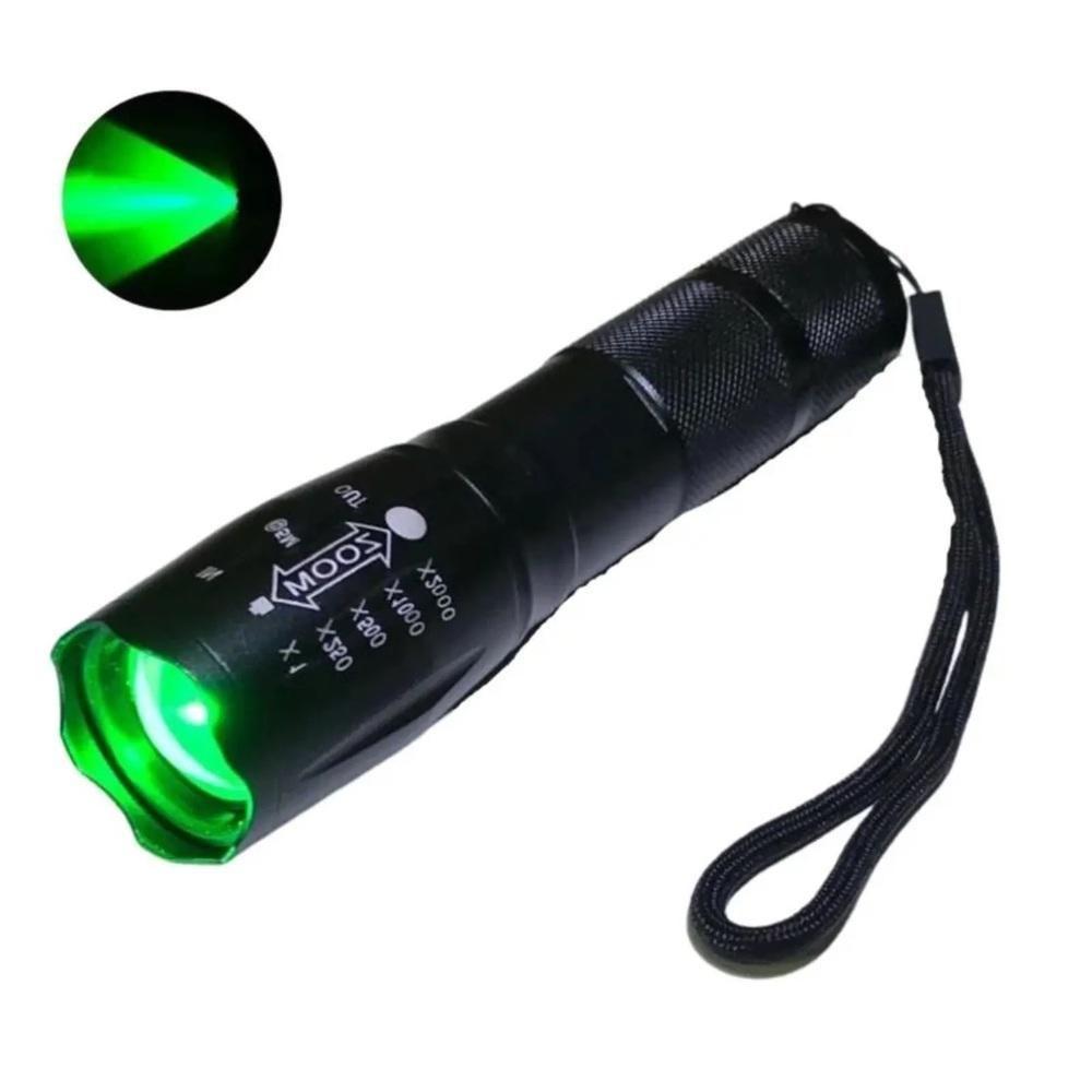 Lanterna Led Luz Verde T6 Tatica Caca Pesca Zoom Alta Luminosidade Militar Profissional Recarregavel - 6