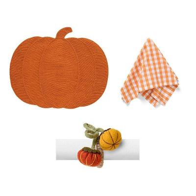 Kit Mesa Posta Copa E Cia 2 Lugares Abóbora Xadrez