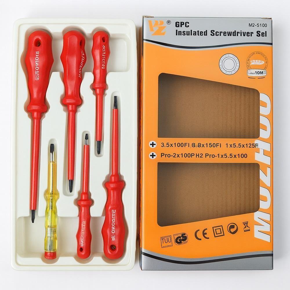 Kit Jogo Chaves Isolada Fenda Philips 1000v Imantada Chave Teste 6 Pecas Ponta Magnetica Eletricista Eletronica - 2