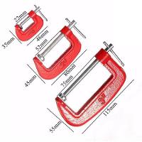 Kit Grampos Marceneiro Tipo C Sargento 3 Peças Jogo Completo Profissional Bancada Mesa Presilha Ferro Fundido Carpintari - 6