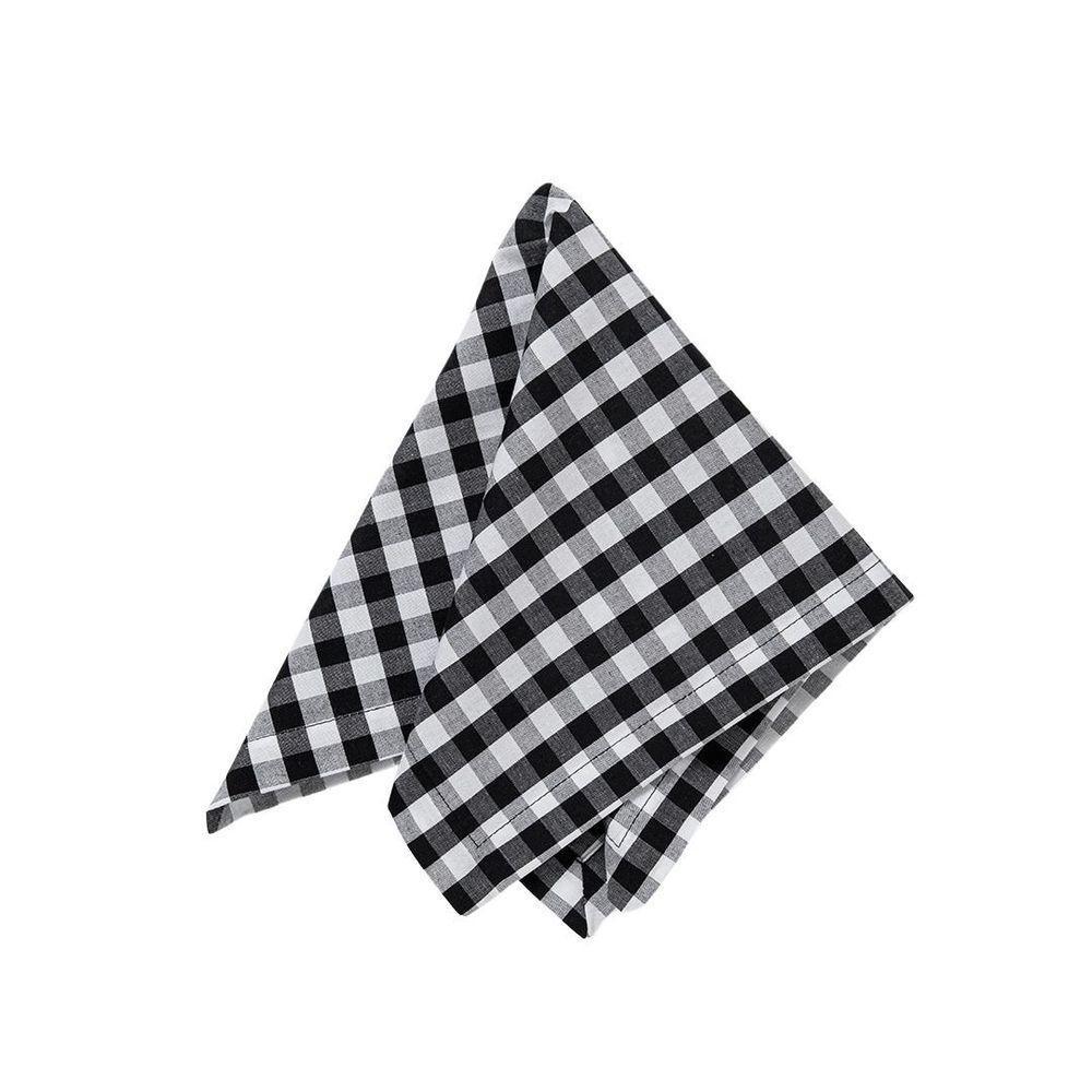 Kit De Mesa Posta Copa E Cia 4 Lugares Xadrez Preto E Branco - 4