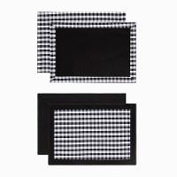 Kit De Mesa Posta Copa E Cia 4 Lugares Xadrez Preto E Branco - 2