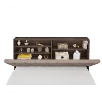 Cabeceira Box Casal 1,38 Isis Chocolate Com Capitonê Bege - Framar Móveis - 3