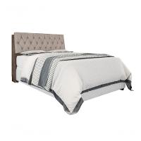 Cabeceira Box Casal 1,38 Isis Chocolate Com Capitonê Bege - Framar Móveis - 5