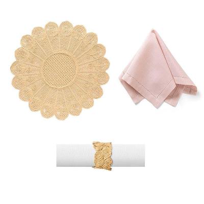 Kit De Mesa Posta Copa E Cia 4 Lugares Iona Rosa Vintage