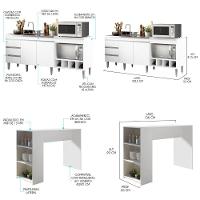 Kit Cozinha Balcão Para Pia E Cooktop Bancada Menu Móveis Branco - 2