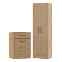 Kit Armário Multiuso Com Gaveteiro Mdp 3000 Menu Móveis Carvalho - 1