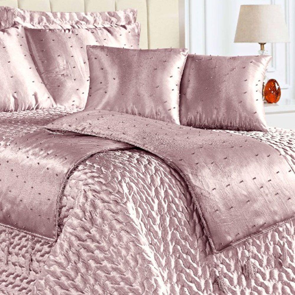 Kit Cobre Leito Colcha Casa Scarpa Fascínio Super King Cetim C/ Tule De Pérola 10 Peças - Rosê - 3