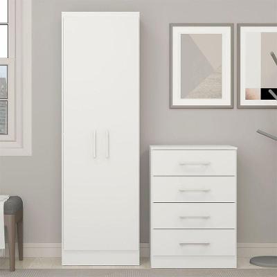 Kit Armário Prateleira Gaveteiro Multiuso Mdp Menu Móveis Branco