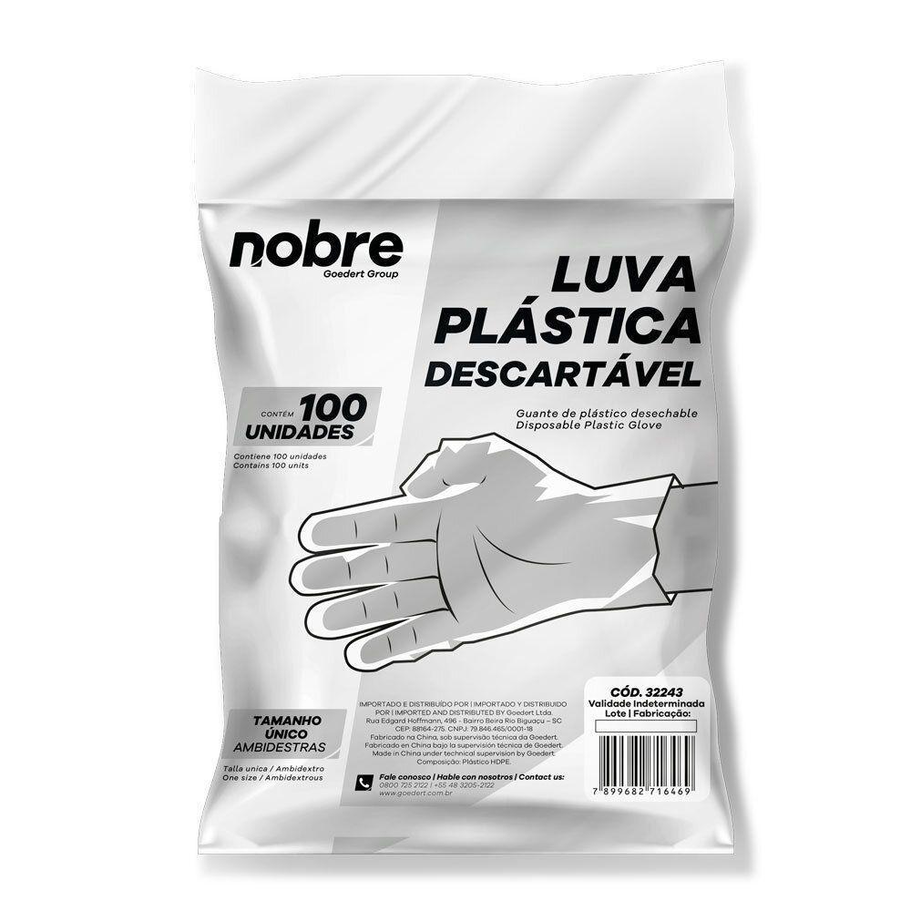 Kit 500 Luvas Plásticas Descartáveis Hdpe Nobre Tamanho único Ambidestras - 3