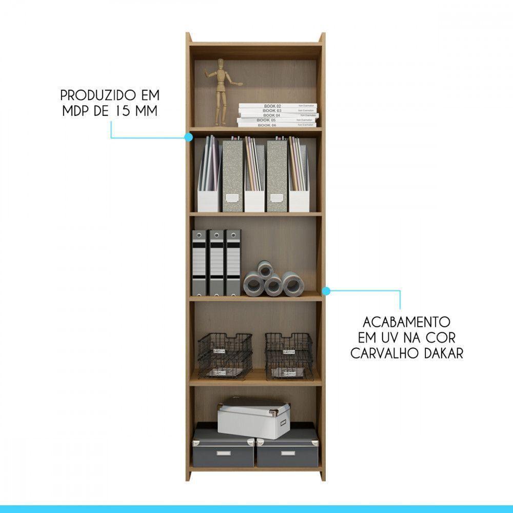 Kit 3 Estantes Organizador Multiuso 57x183cm Mdp Menu Móveis Carvalho - 3