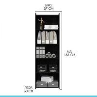 Kit 3 Estantes Para Escritório 57x183 Cm Mdp Menu Móveis Preto - 2