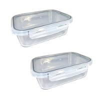 Kit 2 Potes De Comida De Vidro Hermética Com Tampa 1040ml Mantimentos Para Microondas Freezer Congelador Geladeira - 1