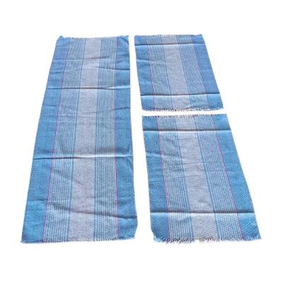 Kit 3 Tapete Passadeira De Cozinha Com 3 Peças Listrado Liso Vários Cores 100% Algodão Cor:azul Claro