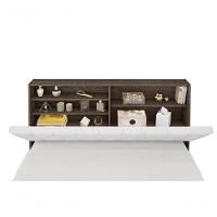 Cabeceira Box Casal 1,38 Isis Chocolate Com Capitonê Branco - Framar Móveis - 2