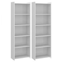 Kit 2 Estantes Para Sala 4 Prateleiras 57x183cm Menu Móveis Branco - 1