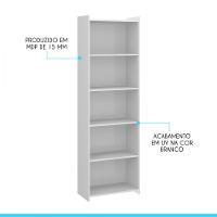 Kit 2 Estantes Para Sala 4 Prateleiras 57x183cm Menu Móveis Branco - 3