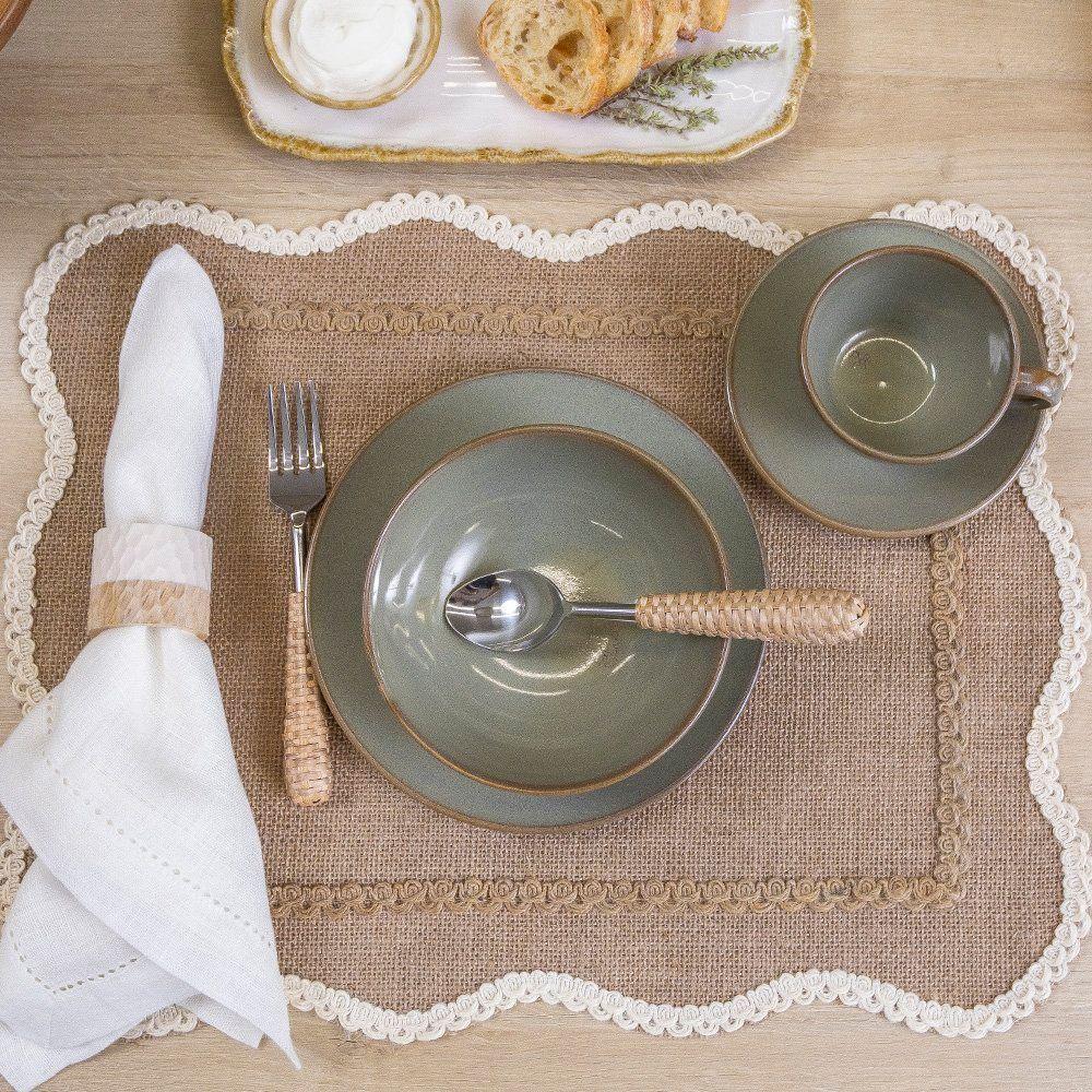 Jogo De Xícaras Copa E Cia 12 Peças Reative Em Cerâmica Verde - 4