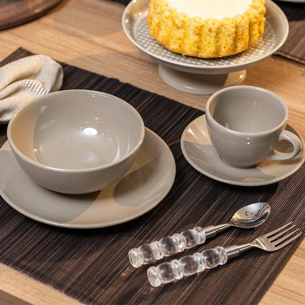 Jogo De Xícaras Copa E Cia 12 Peças Reative Em Cerâmica Taupe - 5