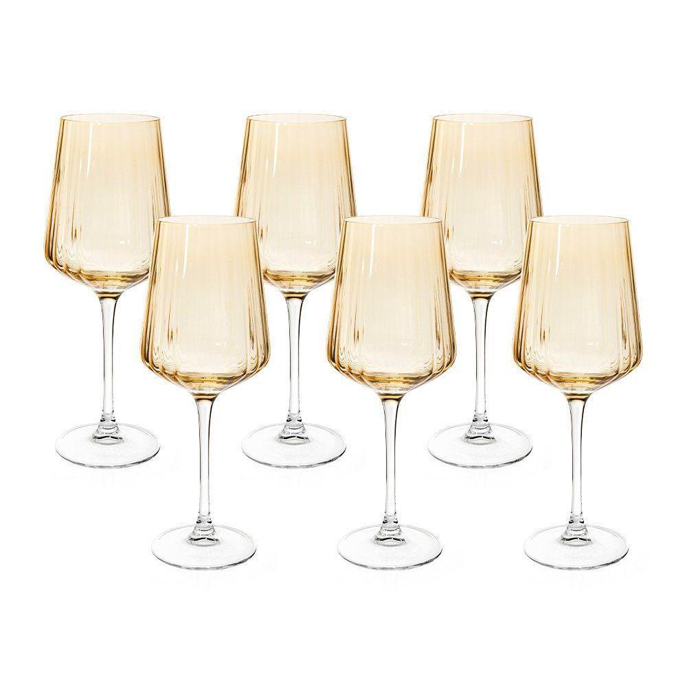 Jogo De Taças Copa E Cia 6 Peças Lustro âmbar - Vinho Água 560ml - 1