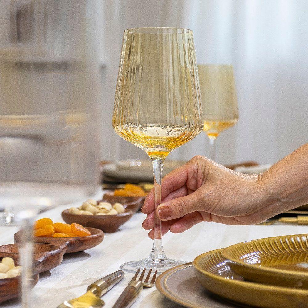 Jogo De Taças Copa E Cia 6 Peças Lustro âmbar - Vinho Água 560ml - 4