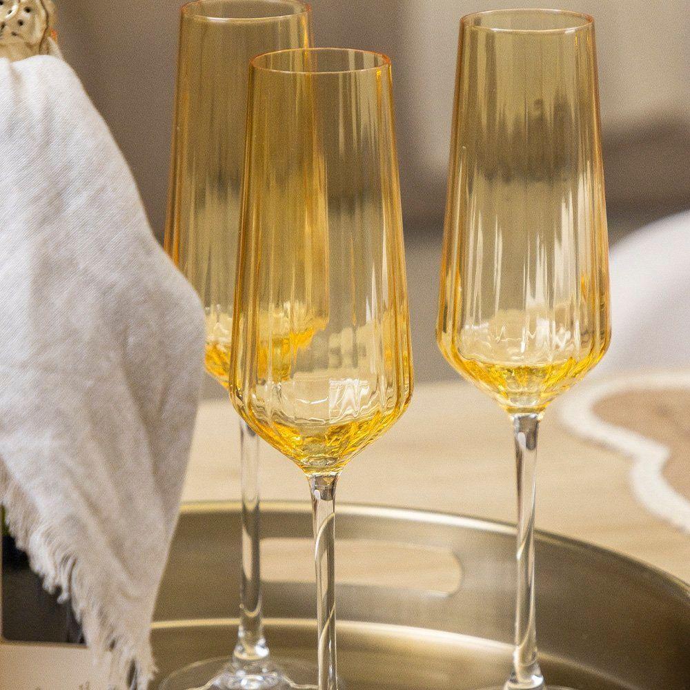 Jogo De Taças Copa E Cia 6 Peças Lustro âmbar - Espumante 260ml - 2