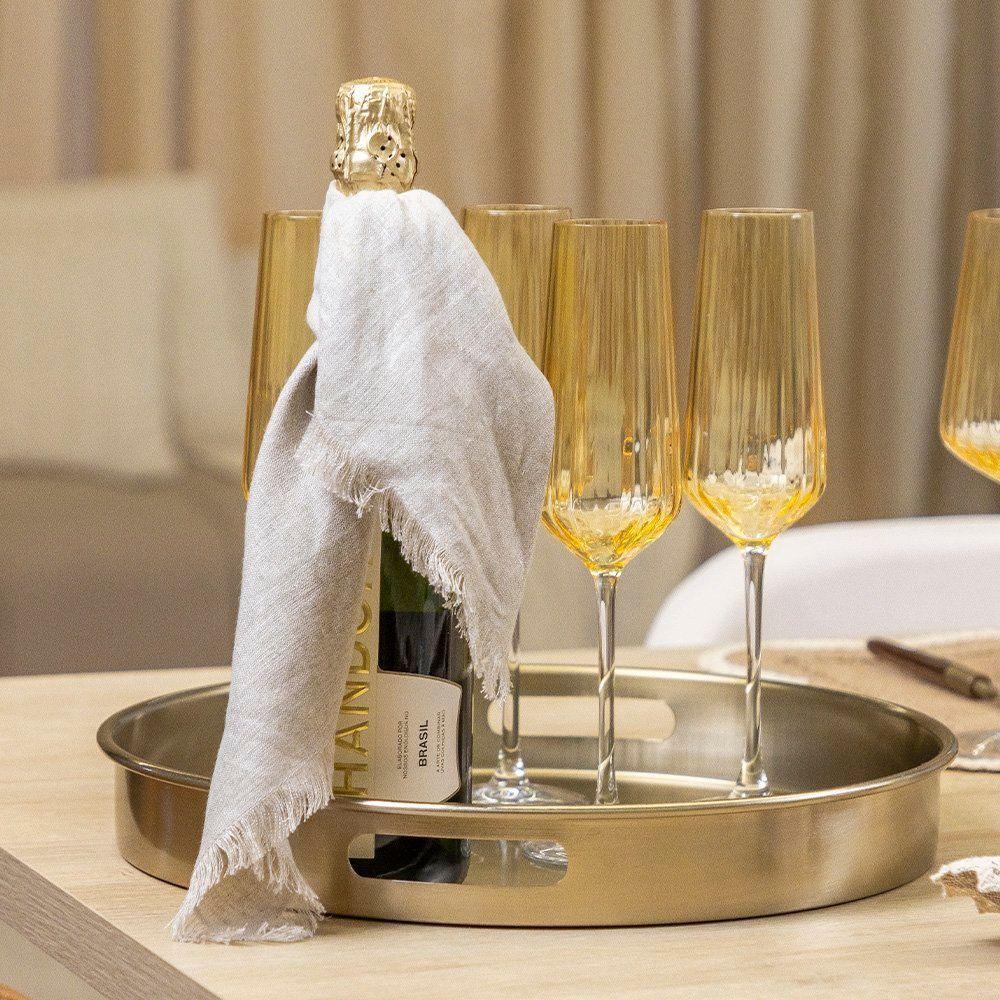 Jogo De Taças Copa E Cia 6 Peças Lustro âmbar - Espumante 260ml - 3