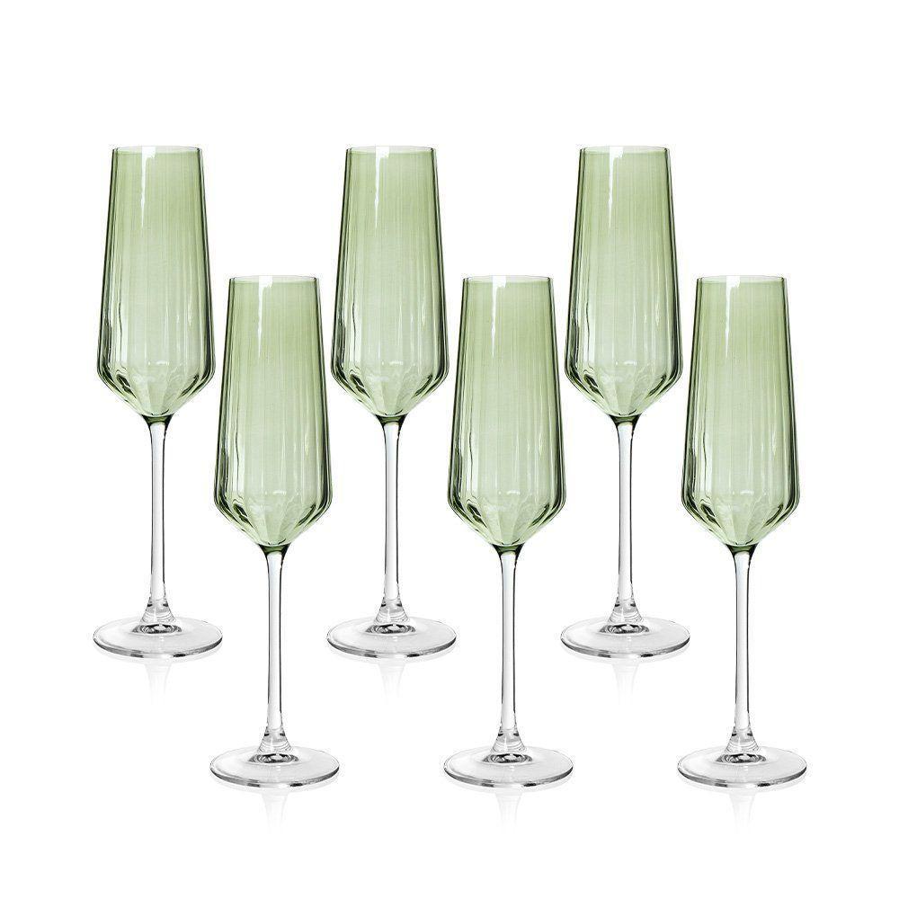 Jogo De Taças Copa E Cia 6 Peças Lustro Verde - Espumante 260ml - 1