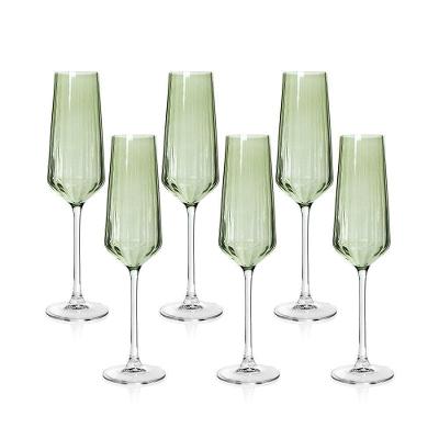 Jogo De Taças Copa E Cia 6 Peças Lustro Verde - Espumante 260ml