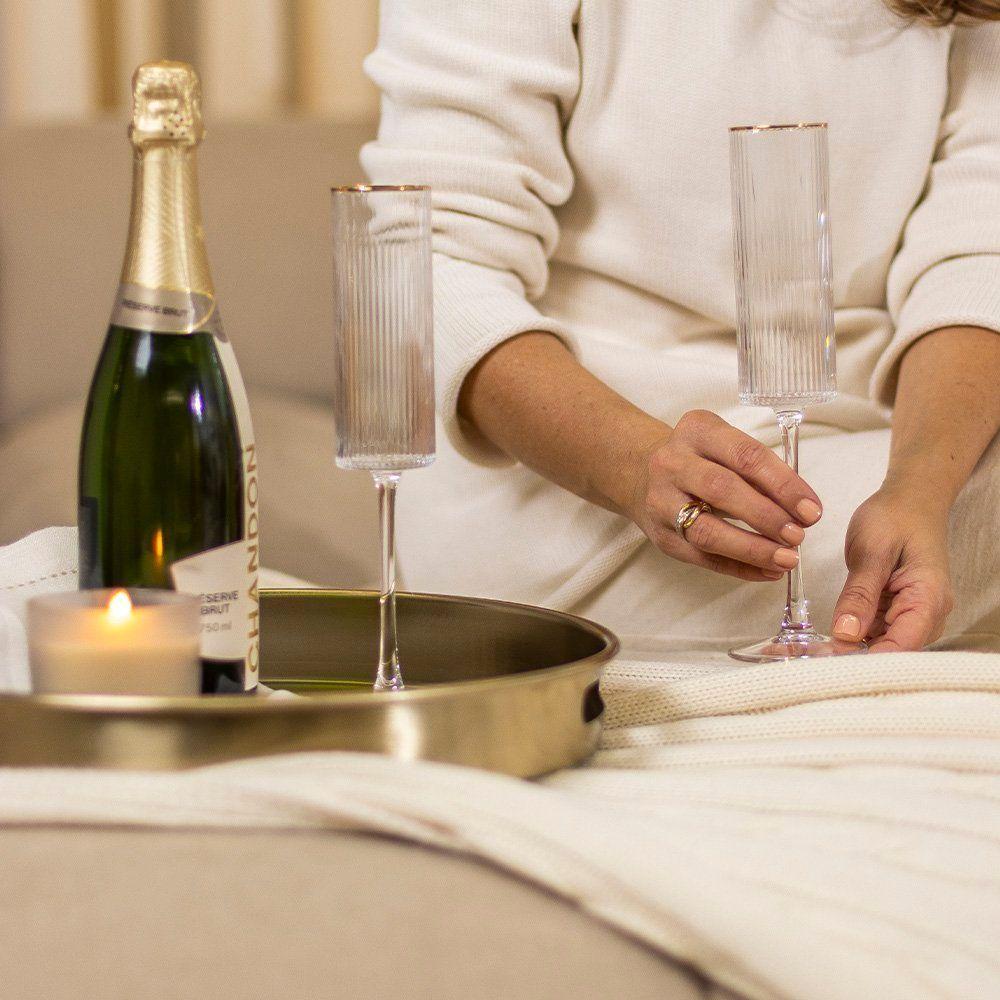 Jogo De Taças Copa E Cia 6 Peças Doré Lustra Espumante 190 Ml - 3