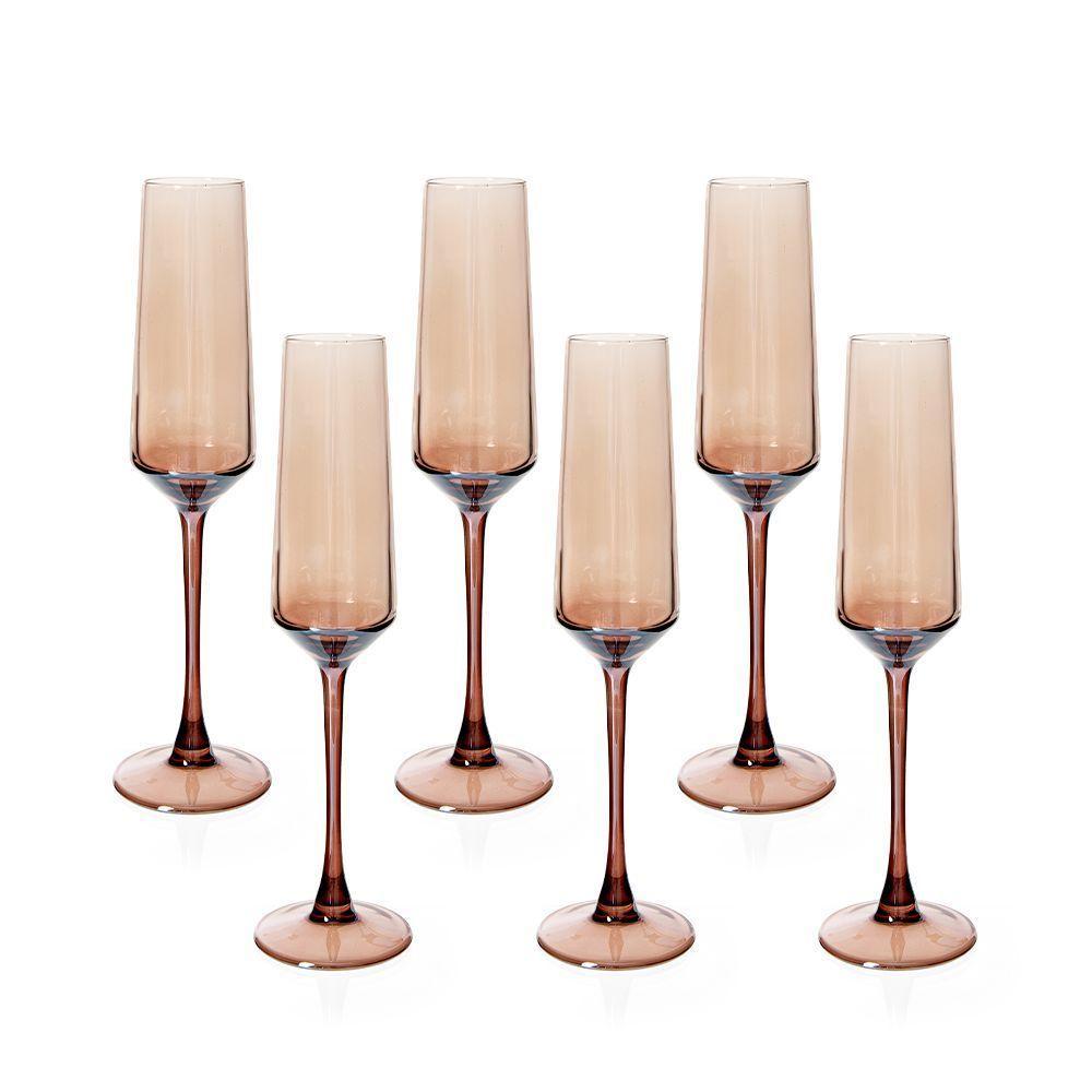 Jogo De Taças Copa E Cia 6 Peças Bruma âmbar - Espumante 180 Ml - 1