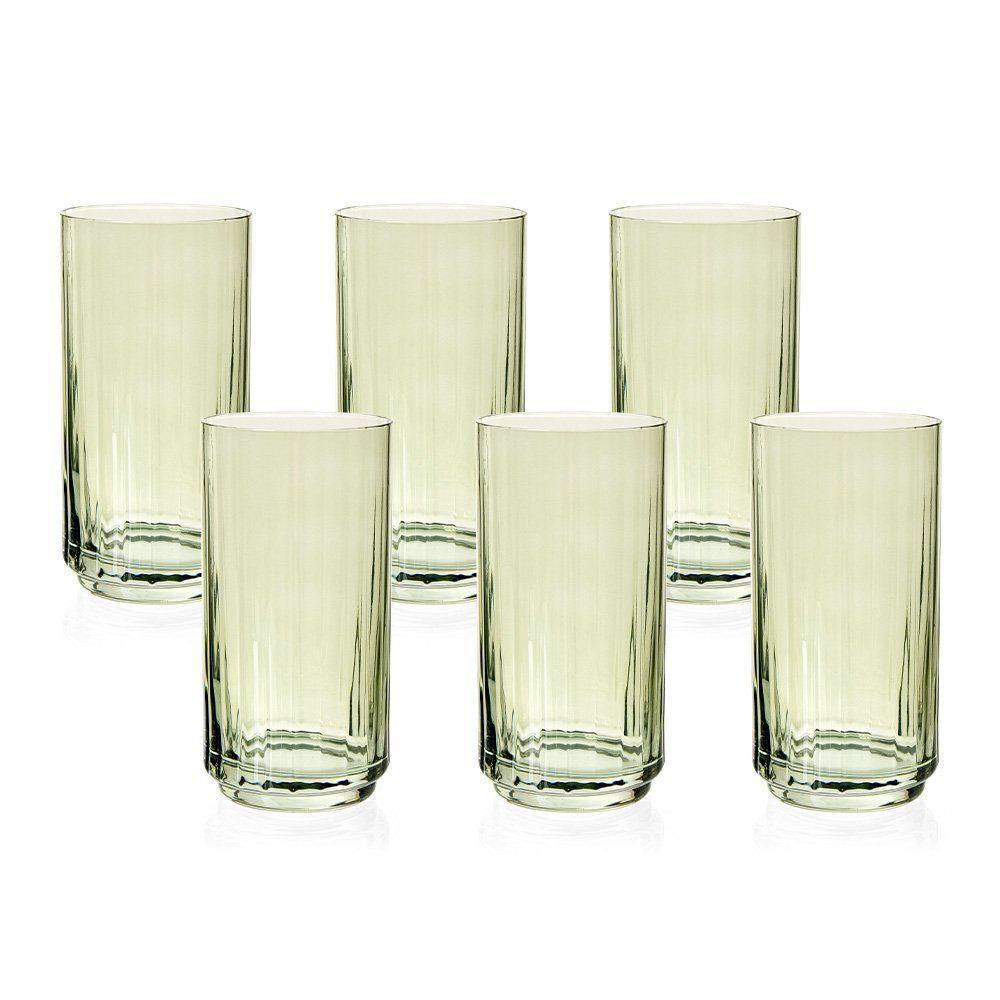 Jogo De Copos Copa E Cia 6 Peças Lustro 500ml Verde - 1