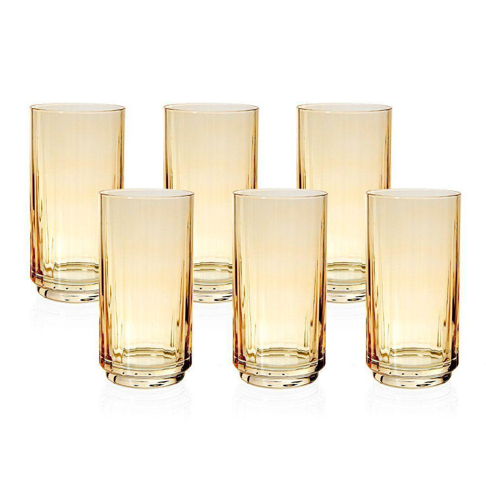 Jogo De Copos Copa E Cia 6 Peças Lustro 500ml âmbar - 1