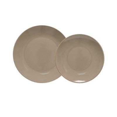 Jogo Copa E Cia 12 Peças Reative Em Cerâmica Taupe