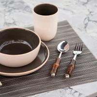 Jogo Americano Copa E Cia 6 Peças Tramado Prior Grafite