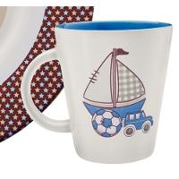 Xícara Infantil Cerâmica Azul Estampado Menino Desenhado Cerâmico Crianças Masculino Tramontina Tramontina - 1