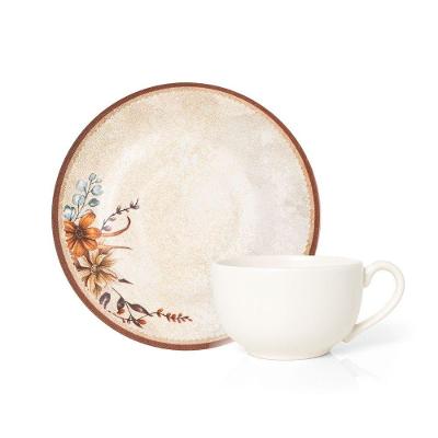 Xícara Com Pires Copa E Cia Aquarelle Em Cerâmica Adele