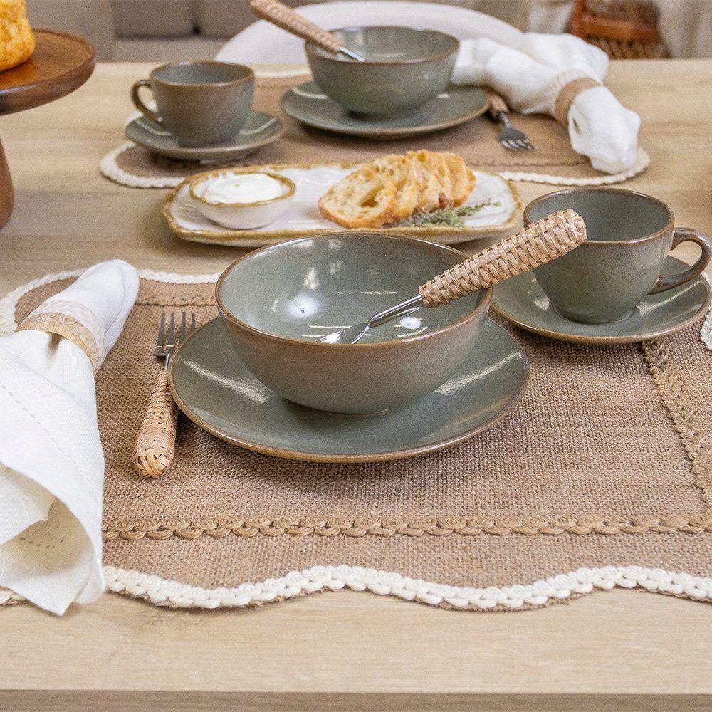 Xícara Com Pires Copa E Cia Reative Em Cerâmica Verde - 4