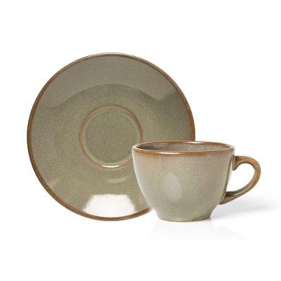 Xícara Com Pires Copa E Cia Reative Em Cerâmica Verde