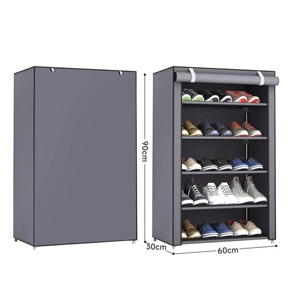 Sapateira Ziper Armario Portatil Grande 5 Prateleiras Guarda Roupa Estante Organizador Brinquedos Porta Trecos Desmontav - 6