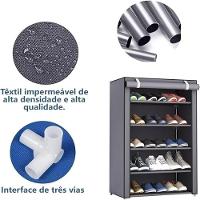 Sapateira Ziper Armario Portatil Grande 5 Prateleiras Guarda Roupa Estante Organizador Brinquedos Porta Trecos Desmontav - 5