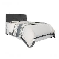 Cabeceira Box Casal 1,38 Isis Branco Com Painel Class Preto - Framar Móveis - 5